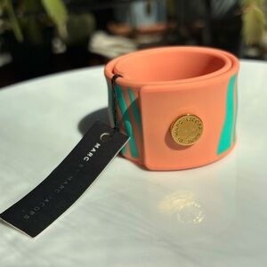 NWT Marc by Marc Jacobs Zebra Silicone Slap Bracelet - Rouge Multi